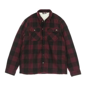 Dickies Sherpa Gevoerd Gewatteerd Shirt Maroon - Heren - Casual Overhemden - Bruin - L - Katoen - Overhemden
