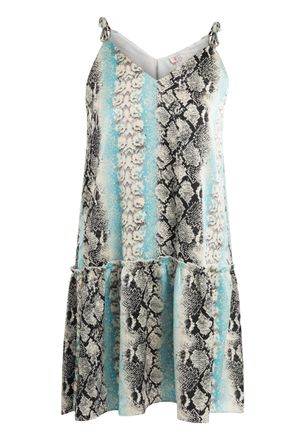 Izia Mini-jurk met slangenprint Dames Blauw Veelkleurig