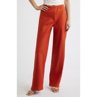 Reformation Gale High Waist Linen Pants in Chili Mango at Nordstrom, Size X-Small