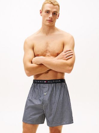 Tommy Hilfiger Mens Printed Woven Boxer - Black - S