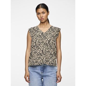 Pieces Mouwloze blouse met stippen