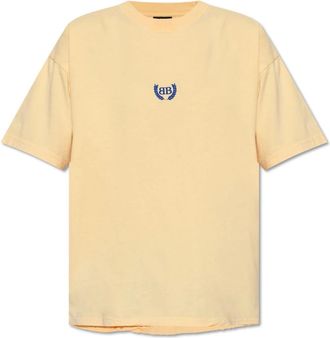 Balenciaga Tops, Dames, Geel, XS, Katoen, T-shirt met vintage effect