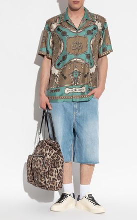 Dolce & Gabbana Silk Shirt With Pocket, Mens, Green