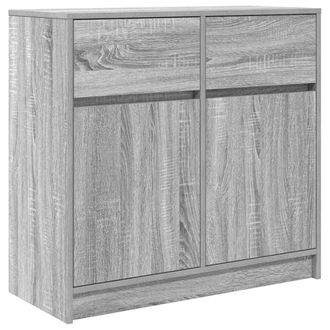 Berkfield Home Sideboard with Drawer Grey Sonoma 80x34x76 cm Engineered Wood | Size: 80 x 34 x 76 cm