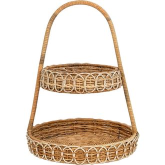 Juliska Provence Rattan Two-Tier Server in Natural/Whitewash at Nordstrom