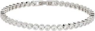 Nordstrom Cubic Zirconia Bezel Tennis Bracelet in Clear- Silver at Nordstrom Rack