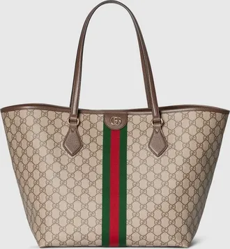 Gucci Ophidia Large Tote Bag, Beige, GG Canvas
