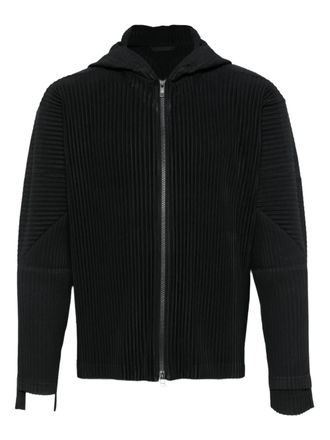Homme Plissé Issey Miyake fully-pleated zip-up hoodie - Black
