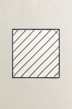 GANT Men Striped Pocket Square (ONE SIZE) CREAM