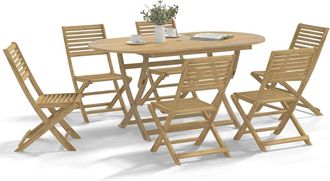 vidaXL Vidaxl - Sillas De Jard&iacute;n Plegables 6 Uds Madera Acacia 48,5x61,5x87 Cm