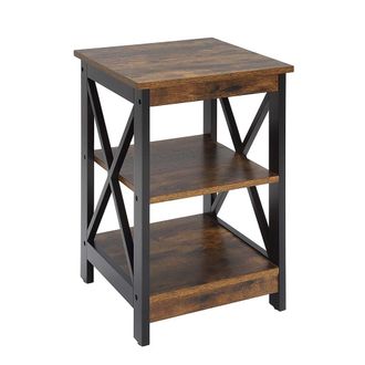 Convenience Concepts Oxford End Table with Shelves Barnwood/Black
