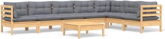 vidaXL Juego De Muebles De Jard&iacute;n 8 Pzas Y Cojines Madera Maciza Pino Vidaxl