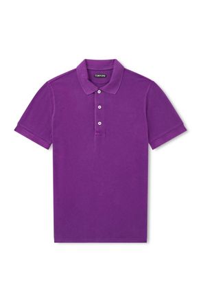 Tom Ford Slim-Fit Lyocell and Cotton-Blend Piqu&eacute; Polo Shirt