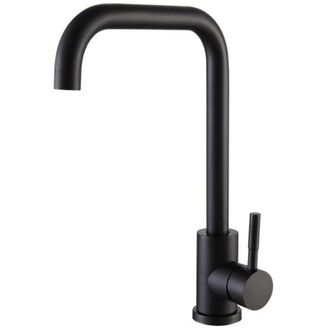 OEM Grifo De Cocina Giratorio De Siete Caracteres, Sencillo, Elegante Y De Tacto Fr&iacute;o, Fabricado En Acero Inoxidable 304 Negro, Con Funcionamiento Durader