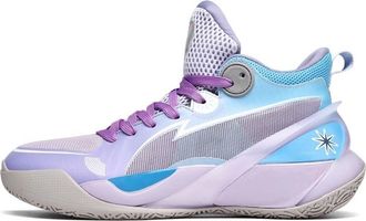 Generic Mens Mesh Basketball Shoes with Shock-Absorbing Soft Sole Durable Fashionable Training Boots Walking Shoes(Purple,4.5 UK)