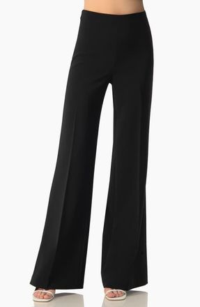 Ivonne Structured High-Waist Wide-Leg Tailored Dress Trousers in Black at Nordstrom, Size 14