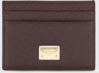 Dolce & Gabbana Portacarte in pelle di vitello martellata con logo metallico