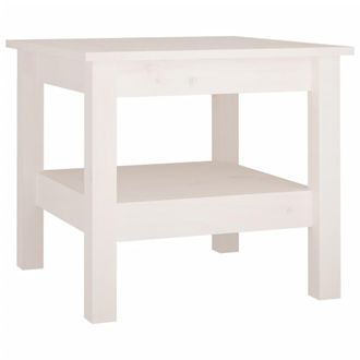 vidaXL Vidaxl - Mesa De Centro De Madera Maciza De Pino Blanco 45x45x40 Cm