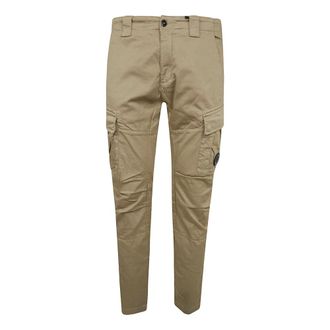 C.P. Company Slim-fit Trousers, male, Beige, Size: M Stretch Sateen Ergonomic Lens Cargo Pants
