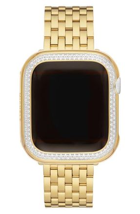 Michele 40mm Apple Watch Diamond Case Attachment in Two-Tone Gold at Nordstrom
