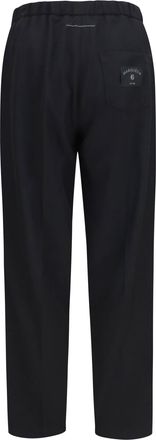 Maison Margiela Mens Drawstring Straight-Leg Pants Black Trousers