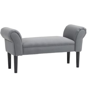 HOMCOM Banco pie cama 102x36x51cm gris oscuro