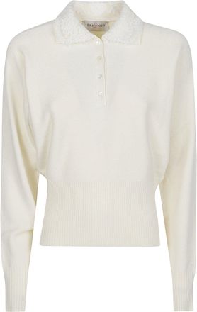 Ermanno Scervino Long Sleeve Polo Neck Viscose-Blend Sweater