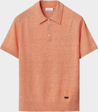 Eton Men & apos;s Cotton-Linen Knit Polo Shirt