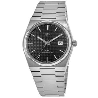 Tissot PRX Powermatic 80 Black Dial Steel Mens Watch