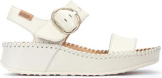 Pikolinos Marina Sandal - Dames - Sleehakken - Wit - 39 EU - Leer - Schoenen