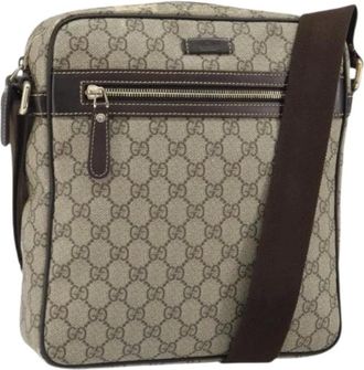 Gucci Pre-owned Cross Body Bags, female, Beige, Size: ONE SIZE Pre-owned Vintage Canvas Cross Body Bag