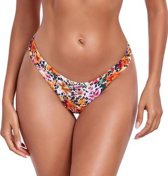 Relleciga Womens Swimwear Bikini Bottoms Brazilian Cut Bikini Bottom, Desert Lily, M