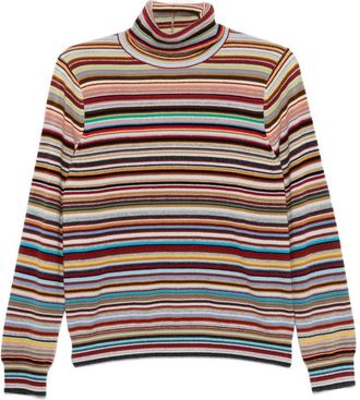 Paul Smith kenmerkende trui met rolkraag en strepen