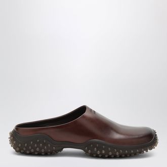 Miu Miu Sabot color caff&egrave; in pelle