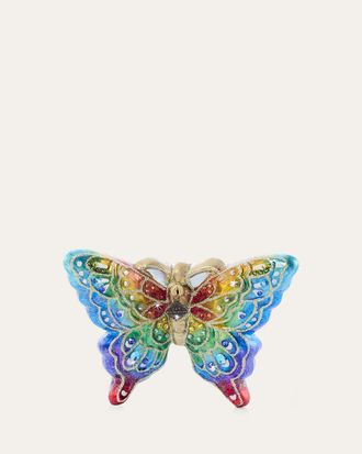 Jay Strongwater Rainbow Butterfly Glass Christmas Ornament