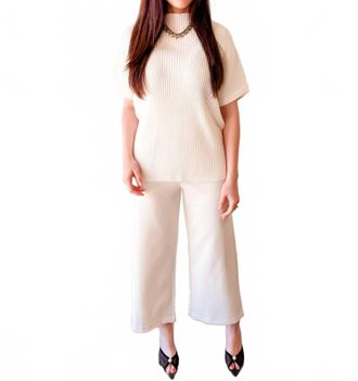 Glam Harper Wide Leg Pants In Ivory