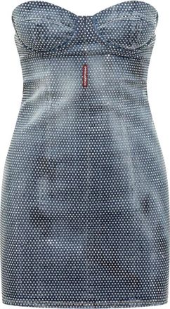 Dsquared2 Blue Embellished Strapless Mini Dress