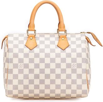 Louis Vuitton Borsa Speedy 25 Boston in tela Damier Azur 2007 - Bianco