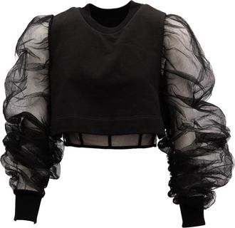 Alexander McQueen Sweatshirt - Dames - Longsleeves - Zwart - M - Katoen - Tops