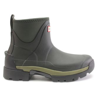 Hunter Balmoral Chelsea Neoprene Rubber Womens Ankle Boots - Dark Olive - Size:UK 5