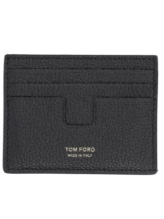 Tom Ford T Line Textured Calf Leather Card Holder