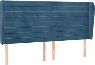 vidaXL Cabecero Con Orejas De Terciopelo Azul Oscuro 163x23x118/128 Cm Vidaxl