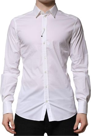 Dolce & Gabbana White GOLD Long Sleeve Dress Formal Mens Shirt (Pre-Owned)