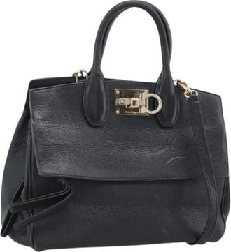 Ferragamo Pre-owned Hand Bag - Dames - Vintage Handtas - Zwart - ONE Size - Leer - Vintage