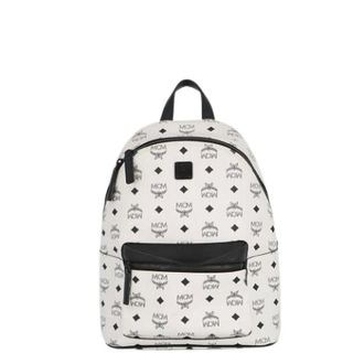 MCM Pre-owned Visetos Rugzak - Dames - Pre-owned - Wit - Maat: ONE Size Leer