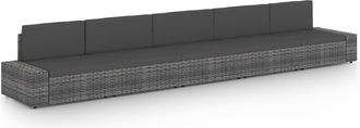 vidaXL Juego Muebles De Jard&iacute;n 5 Pzas Y Cojines Rat&aacute;n Sint&eacute;tico Gris Vidaxl