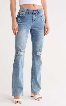 Madden Girl Distressed Bootcut Jeans in Light Wash at Nordstrom Rack, Size X-Large