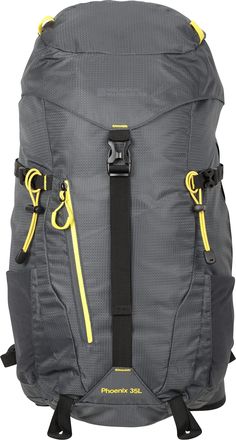 Mountain Warehouse Phoenix Extreme 35L Backpack - Raincover, Hydration Compatible Travel Bag Grey