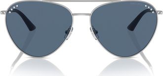 Jimmy Choo London 60mm Pilot Sunglasses in Silver /Dark Blue at Nordstrom
