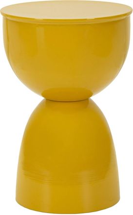 Mauro Ferretti Mesa de centro de metal mostaza brillante, &oslash; 31x46 cm